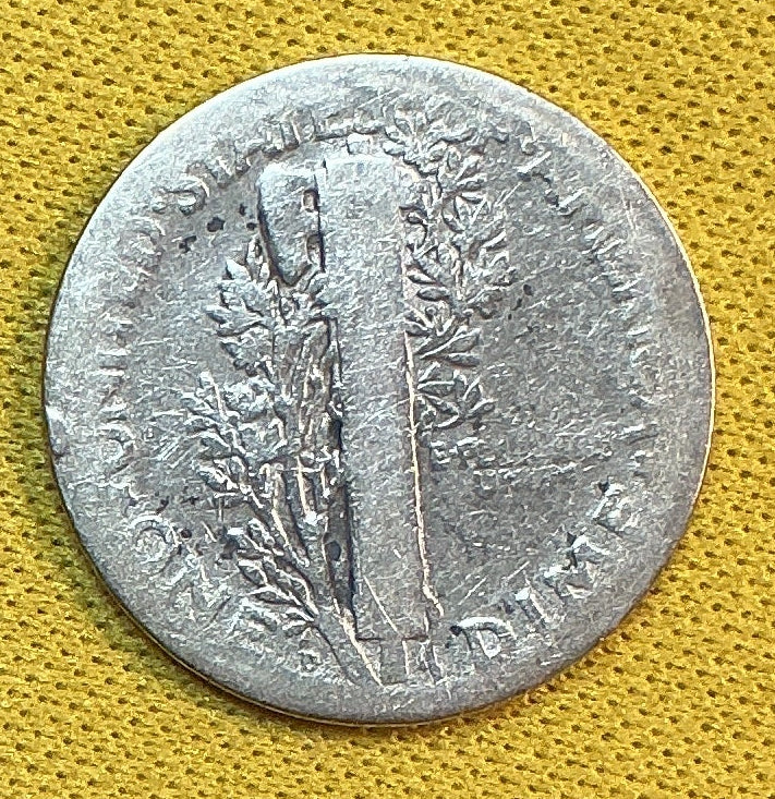 1926-D Mercury Dime, About Good Circulated Coin, Store #DE1159