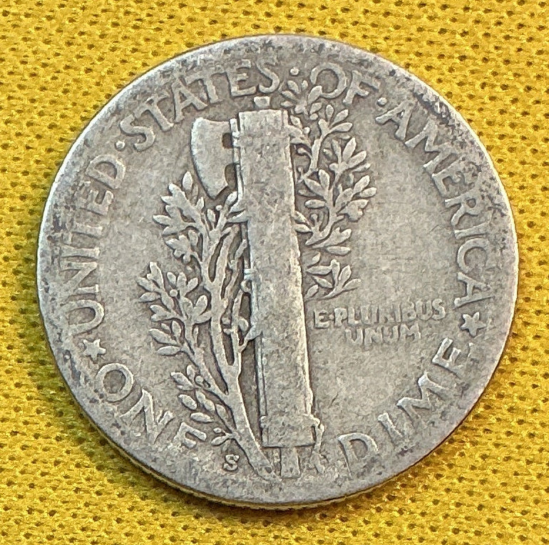 1928-S Mercury Dime, Good Circulated Coin, Store #DE1184