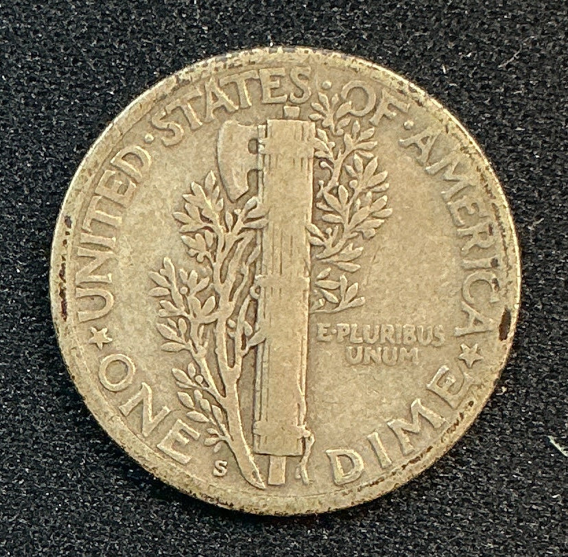 1925-S Mercury Dime, Fine Circulated Coin, Store #DE1153