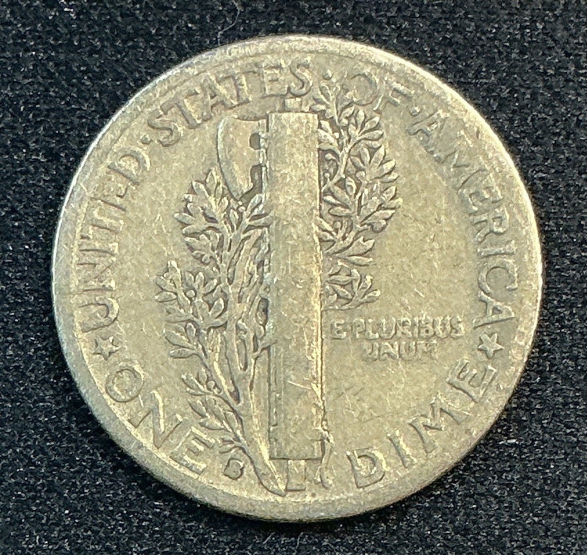 1936-S Mercury Dime, Very Good Circulated Coin, Store #DE1240