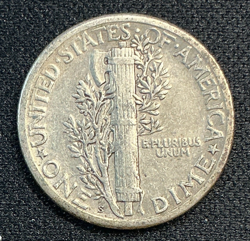 1925-S Mercury Dime, Very Fine Circulated Coin, Store #DE1154