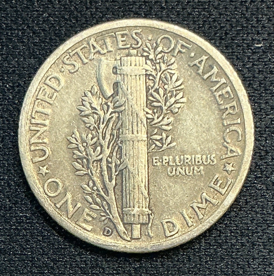 1937-D Mercury Dime, Extra Fine Circulated Coin, Store #DE1254