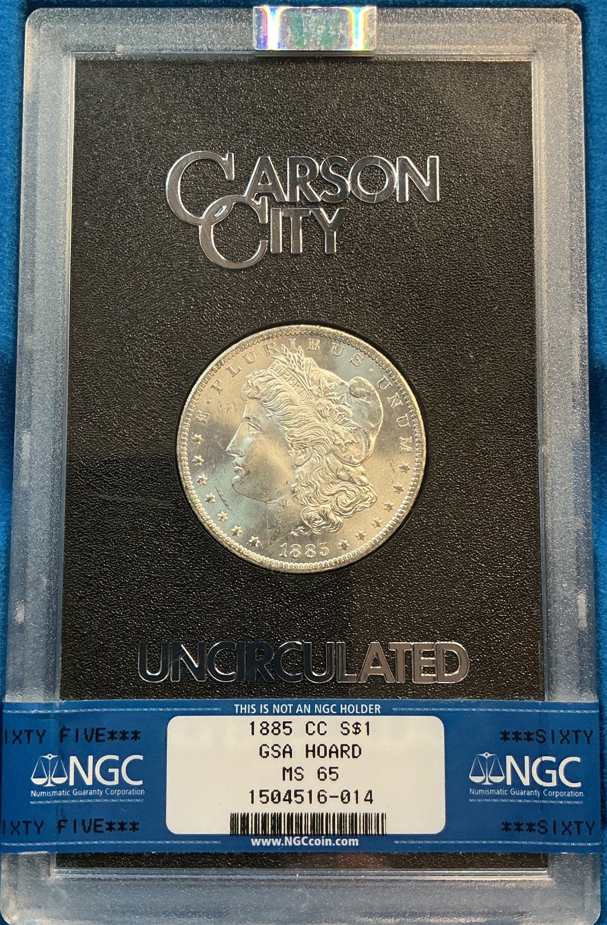 1885-CC Morgan Dollar, GSA Hoard, NGC MS65 Uncirculated Coin, Store #DR1589