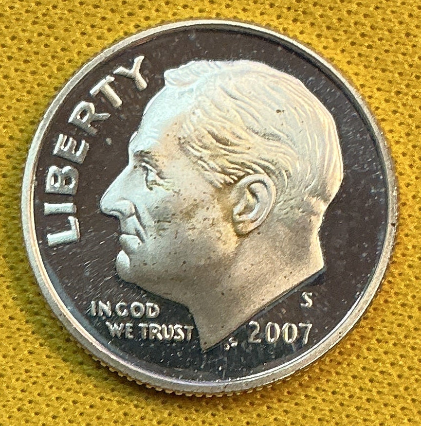 2007-S Roosevelt Silver Dime, Proof Mint State Uncirculated Coin, Store #DE0837