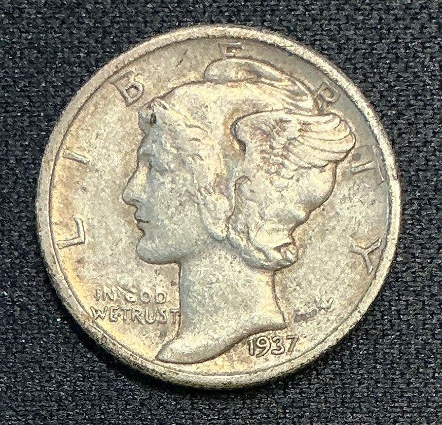 1937-D Mercury Dime, Extra Fine Circulated Coin, Store #DE1255