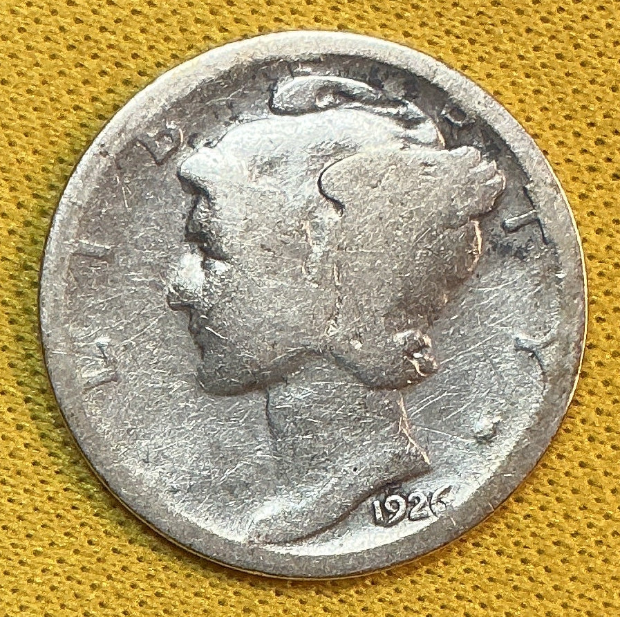 1926-D Mercury Dime, About Good Circulated Coin, Store #DE1159