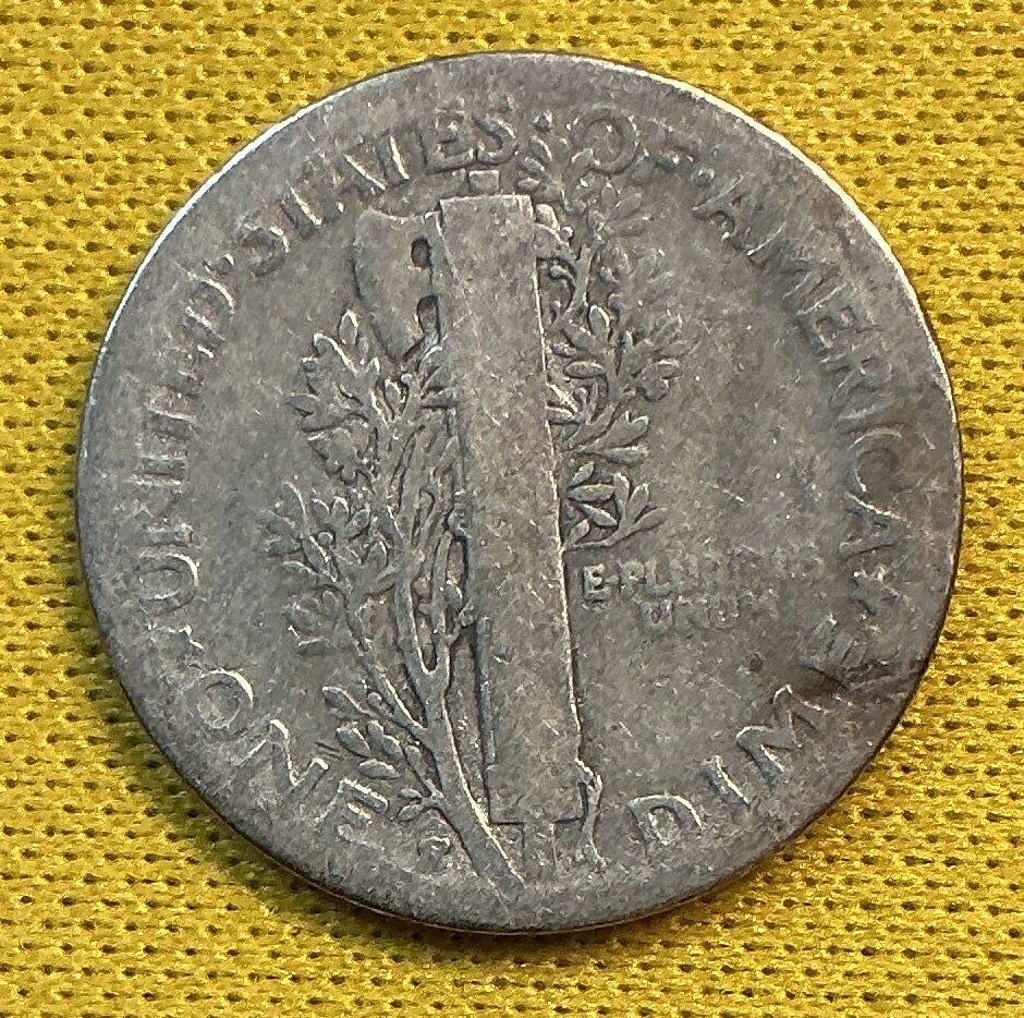 1928-S Mercury Dime, About Good Circulated Coin, Store #DE1186
