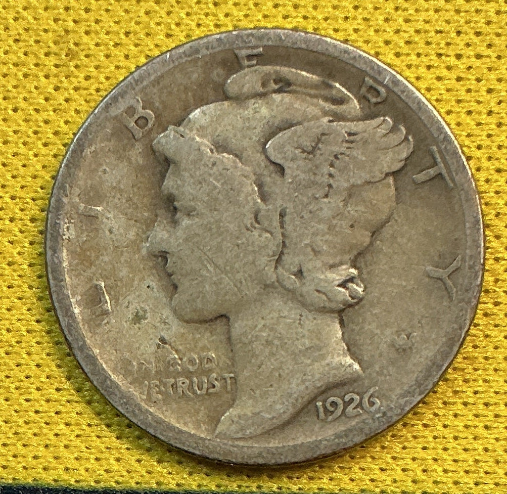 1926-D Mercury Dime, Good Circulated Coin, Store #DE1163