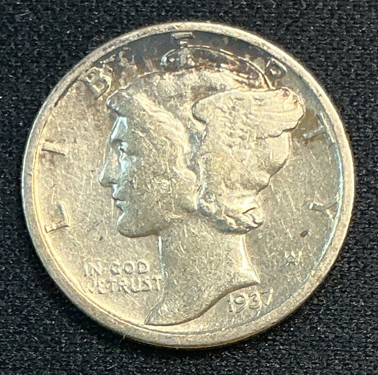 1937-D Mercury Dime, Very Fine Circulated Coin, Store #DE1253
