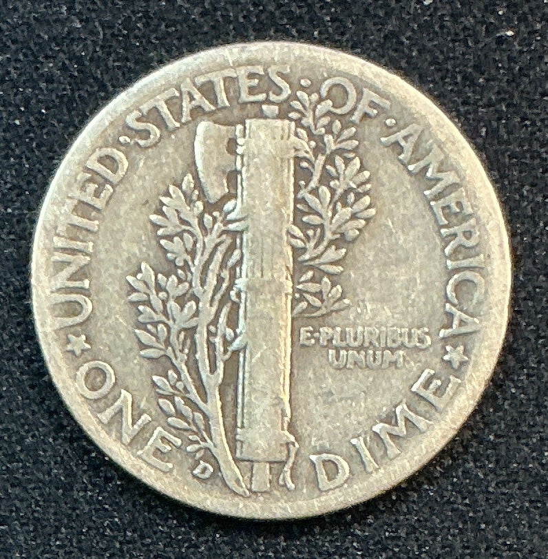 1937-D Mercury Dime, Good Circulated Coin, Store #DE1251