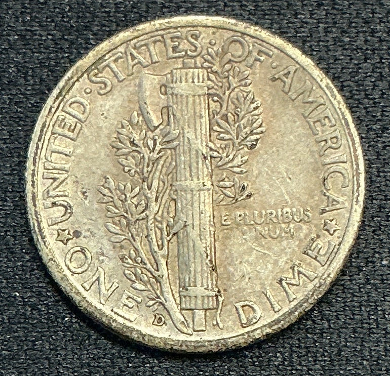 1937-D Mercury Dime, Extra Fine Circulated Coin, Store #DE1255