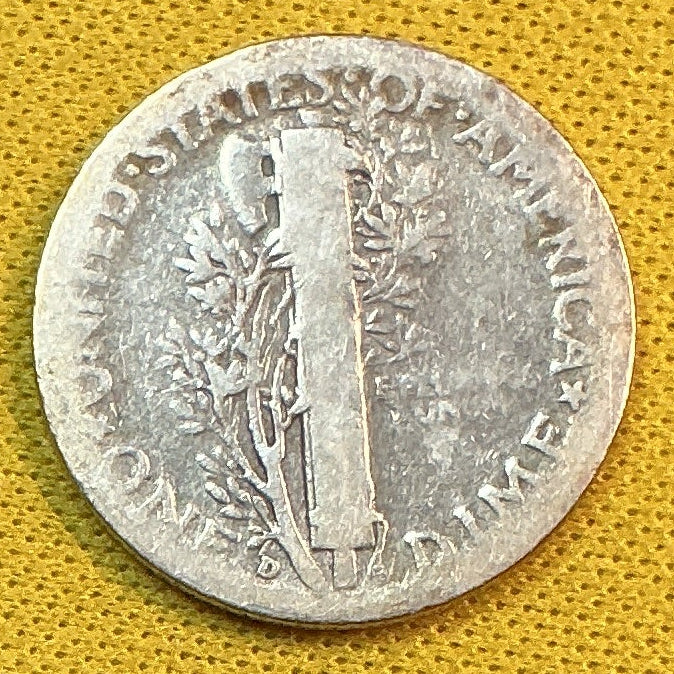 1936-D Mercury Dime, About Good Circulated Coin, Store #DE1233
