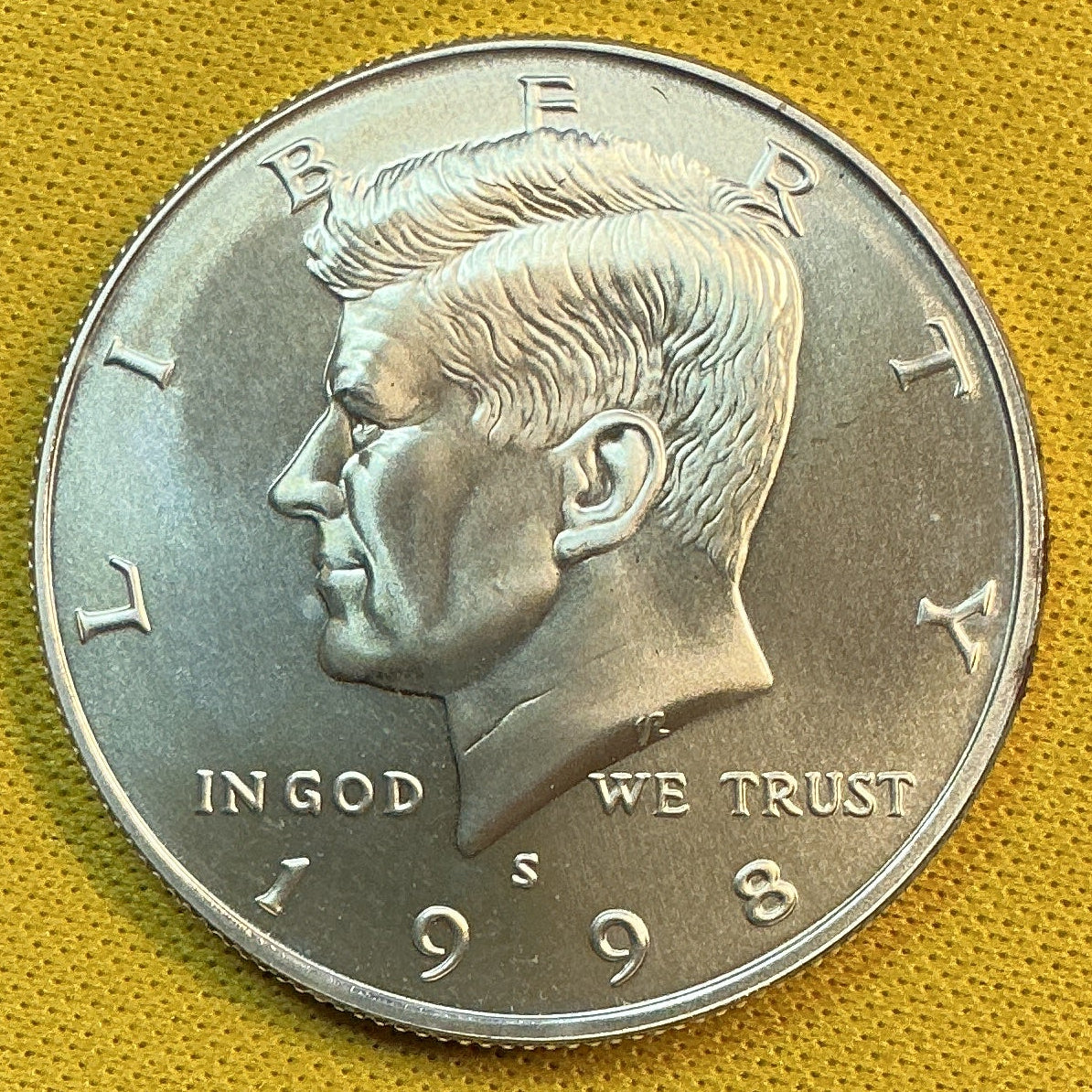 1998-S Kennedy Half Dollar. Silver Matte-Finish, Mint State Uncirculated. Store #HR1879