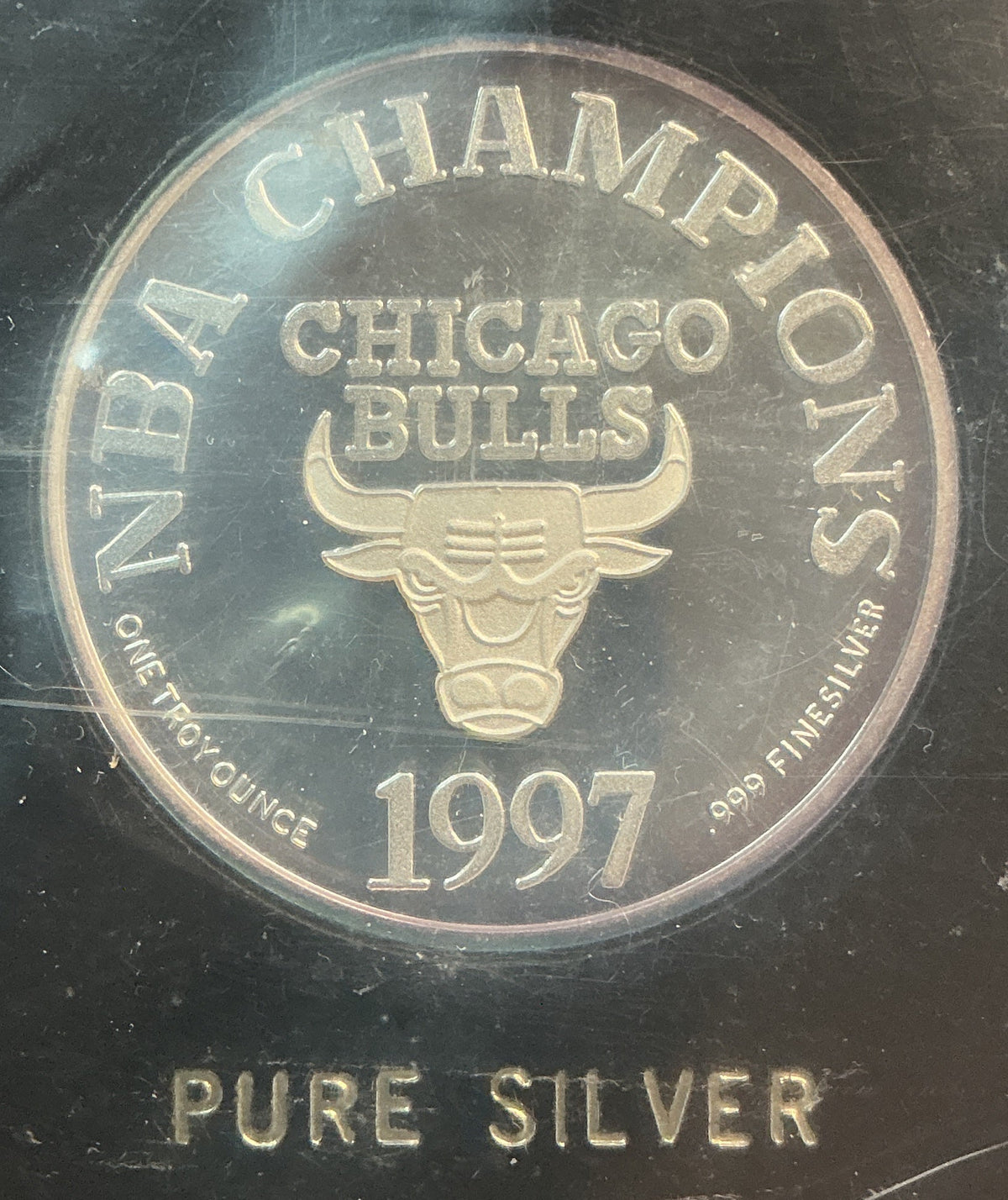 Chicago Bulls 1997 NBA Champions Proof Set! Two 1 Oz .999 Silver, one Bronze! Store# NBA022
