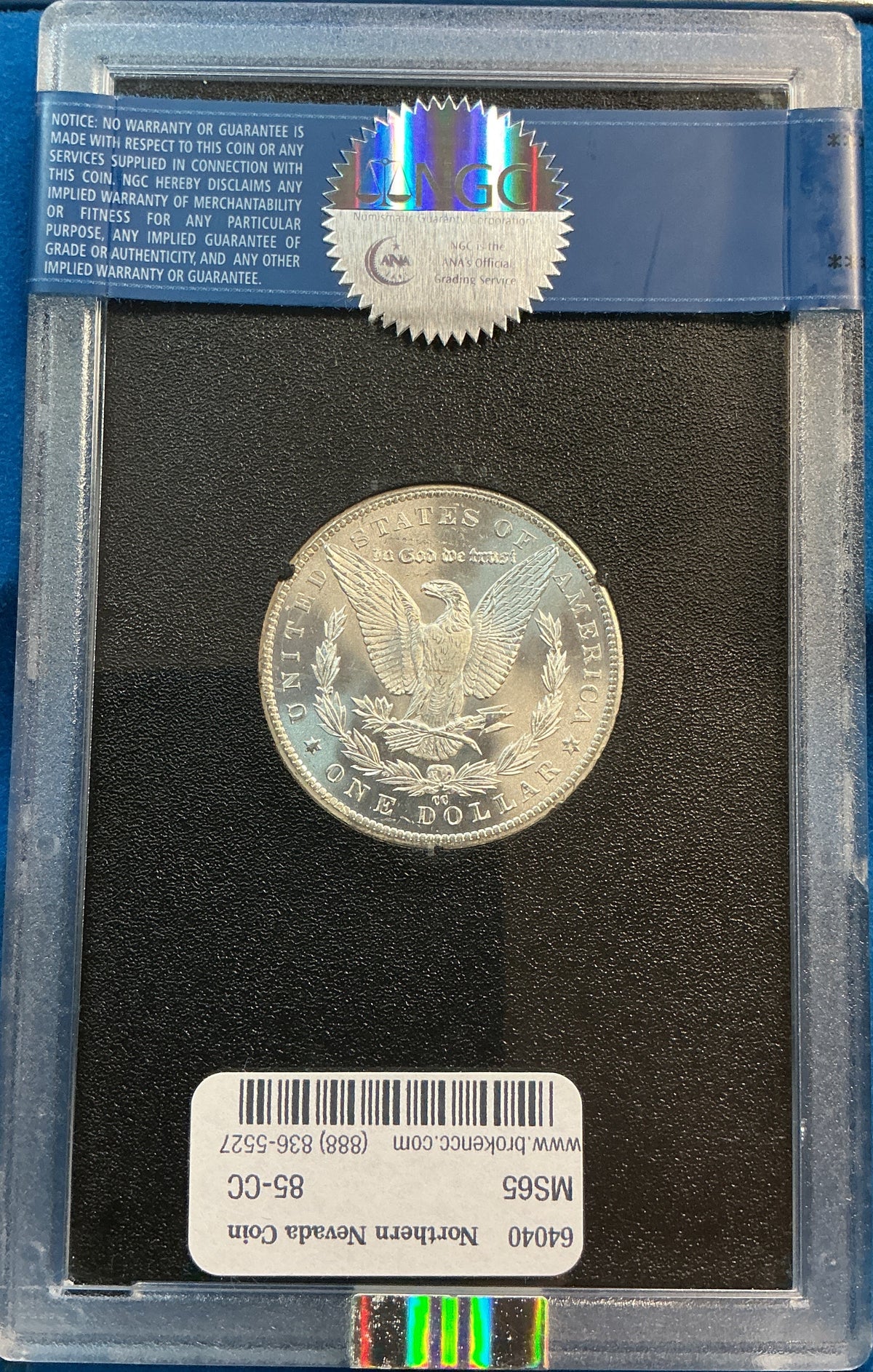 1885-CC Morgan Dollar, GSA Hoard, NGC MS65 Uncirculated Coin, Store #DR1589