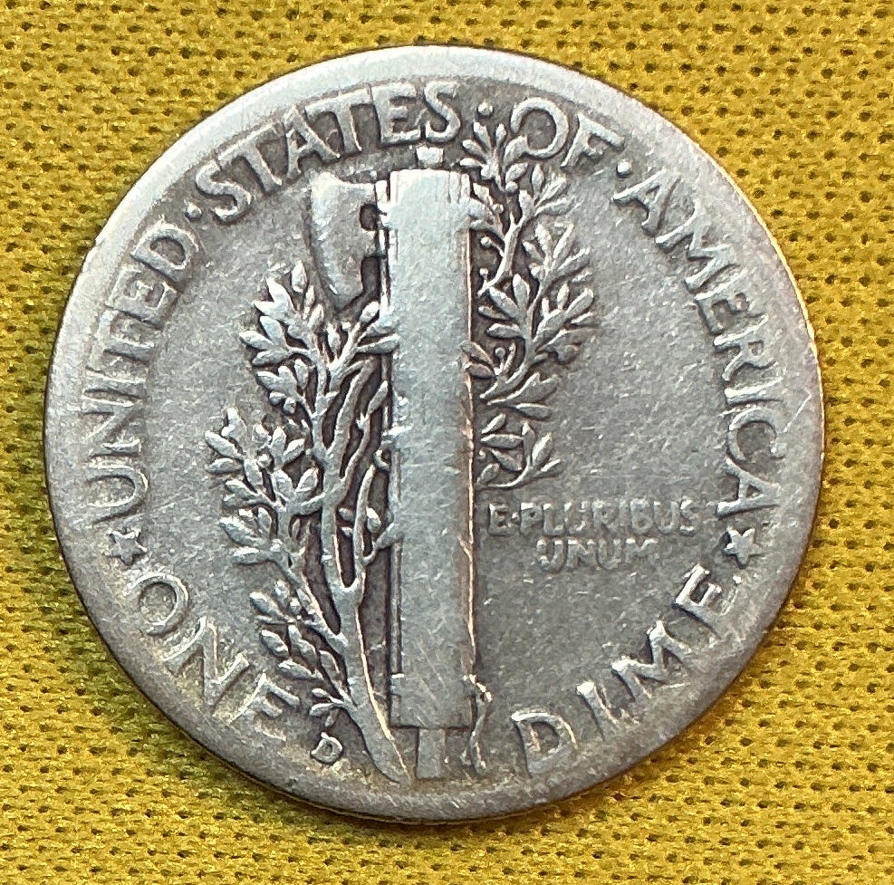 1937-D Mercury Dime, About Good Circulated Coin, Store #DE1249