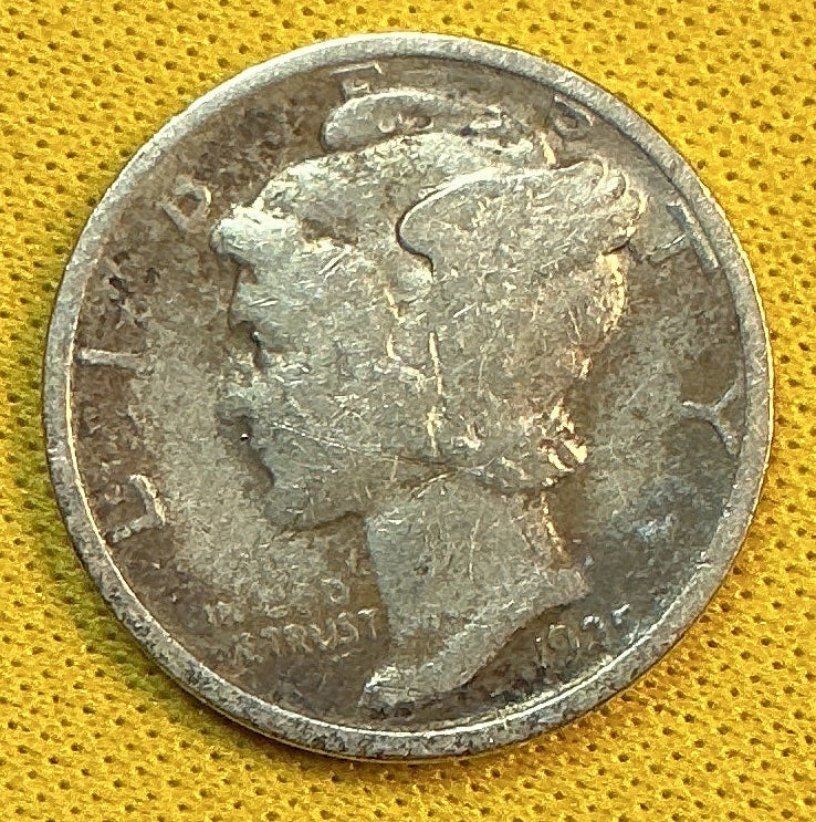 1925-D Mercury Dime, Fine+ Circulated Coin, Store #DE1142