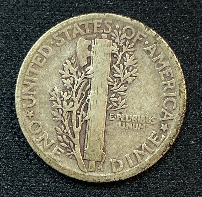 1929 Mercury Dime, Very Good Circulated Coin, Store #DE1188