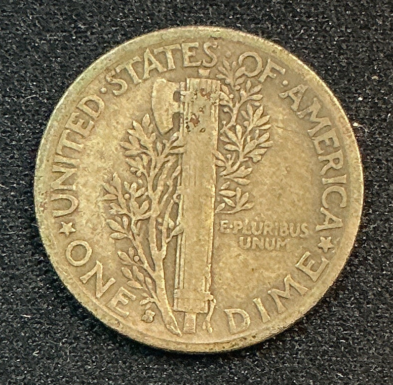 1936-S Mercury Dime, Very Good Circulated Coin, Store #DE1239