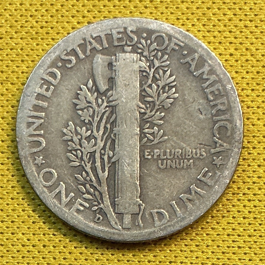 1936-D Mercury Dime, Good Circulated Coin, Store #DE1232