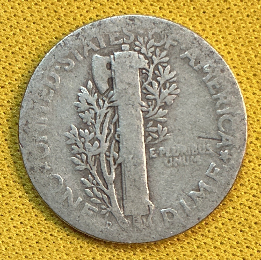 1925-D Mercury Dime, Good+ Circulated Coin, Store #DE1144