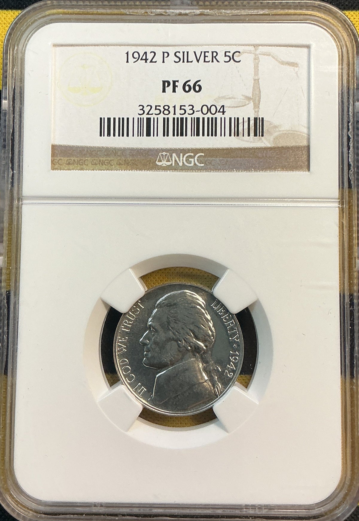 1942-P Jefferson Silver War Nickel, NGC PF-66, Store# NL1502