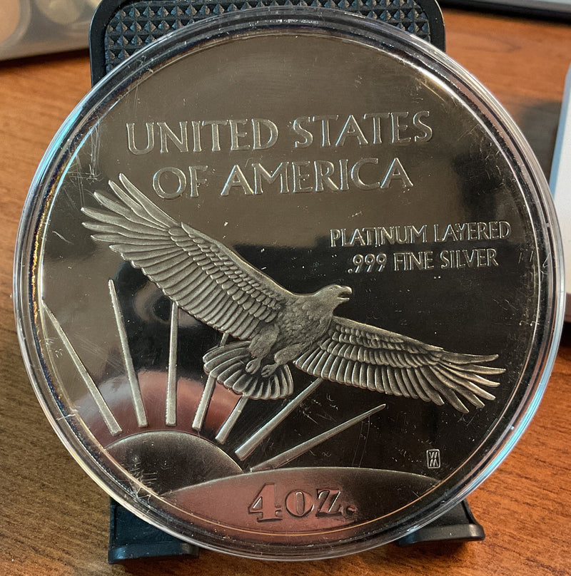 .999 Silver, 4 Troy Ounce, 2000 Liberty Silver Collector Coin, Store