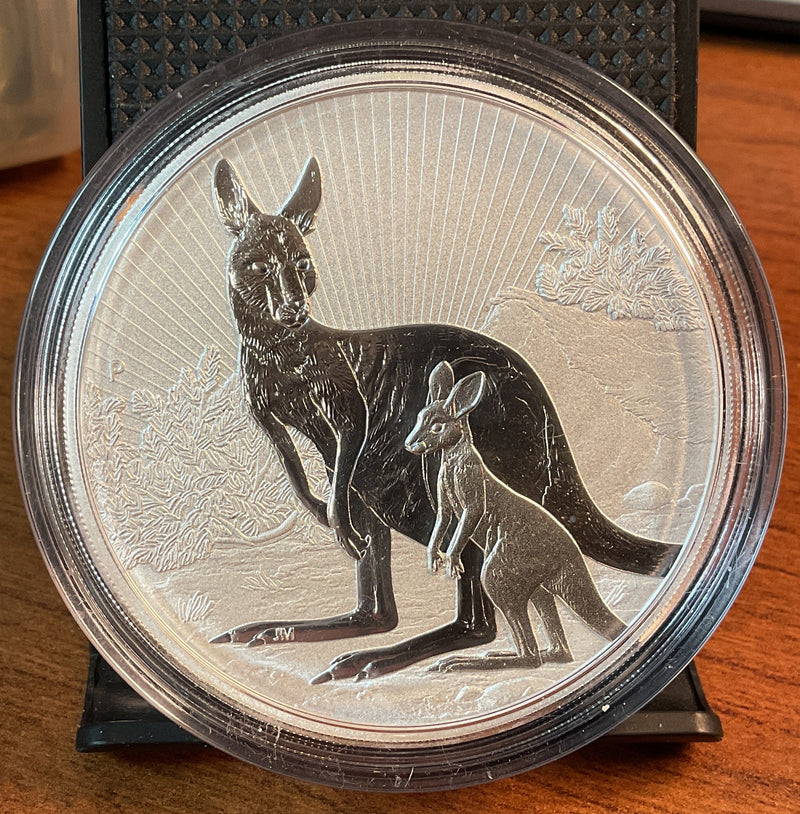 .999 Silver, 10 Troy Ounce, 2023 Australian $10 Kangaroo and Joey Coin, Store