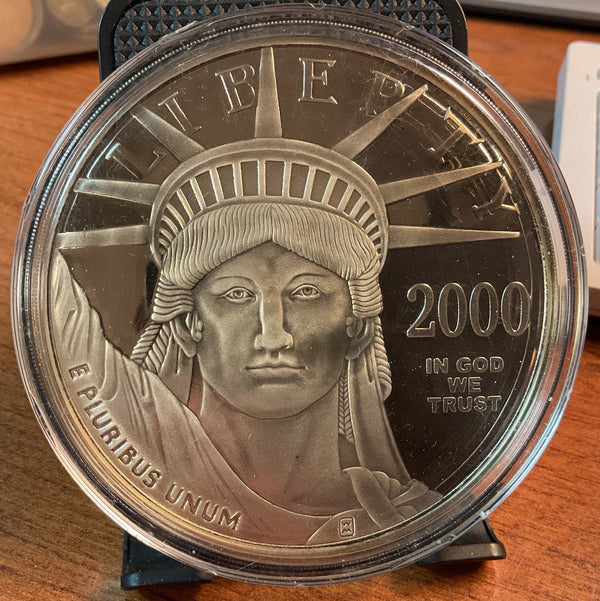 .999 Silver, 4 Troy Ounce, 2000 Liberty Silver Collector Coin, Store #SR039
