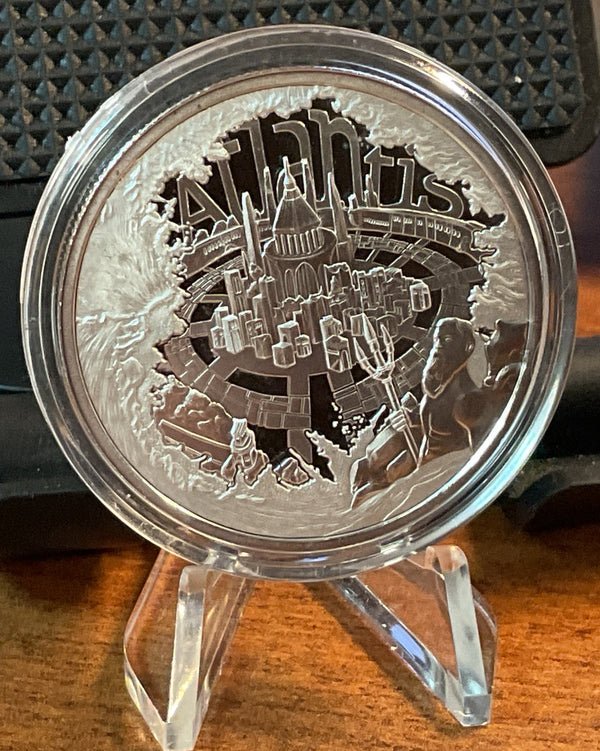 .999 Silver, 1 Troy Ounce, Atlantis Silver Collector Coin, Store #SR038