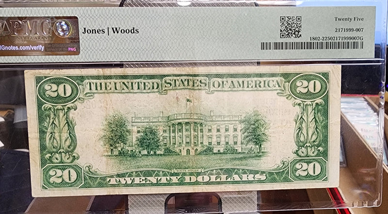 1929 $20 National, Catasauqua, PA, CH#8283, PMG VF-25,  Store #NBN022.