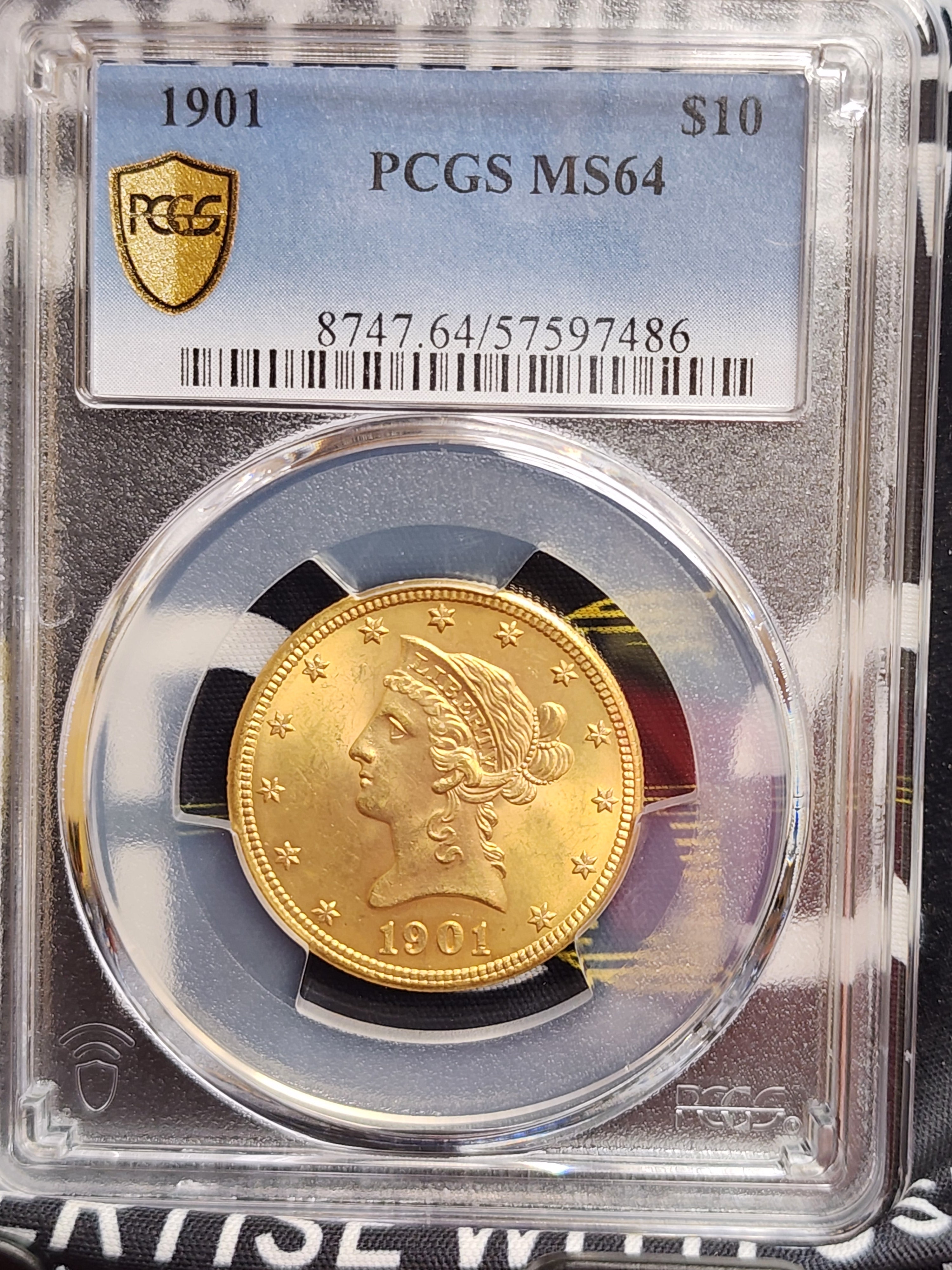 1901 $10 Gold Liberty Eagle, PCGS MS-64, Gold Coin, Store Sale#G0086.