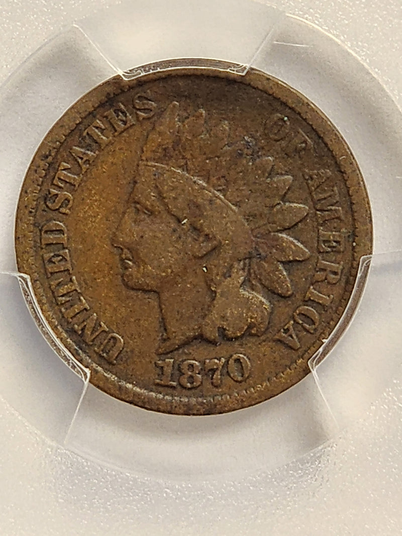 1870 Indian Head Cents, Better Date, PCGS VG-10, Store