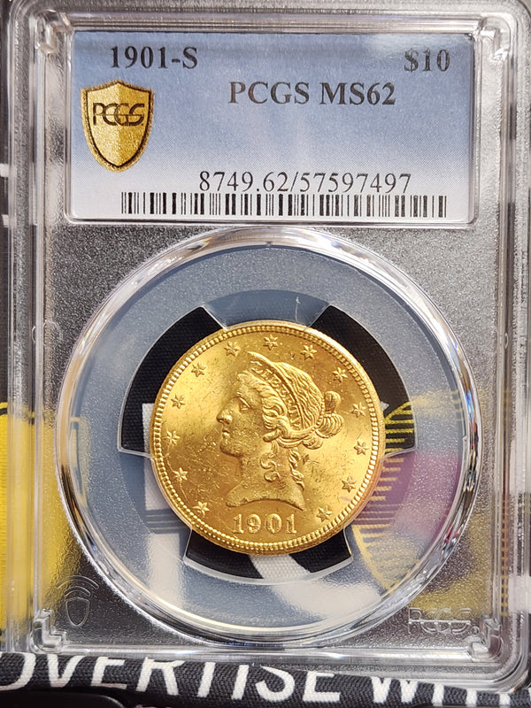 1901-S $10 Gold Liberty Eagle, PCGS MS-62, Gold Coin, Store Sale#G0087.