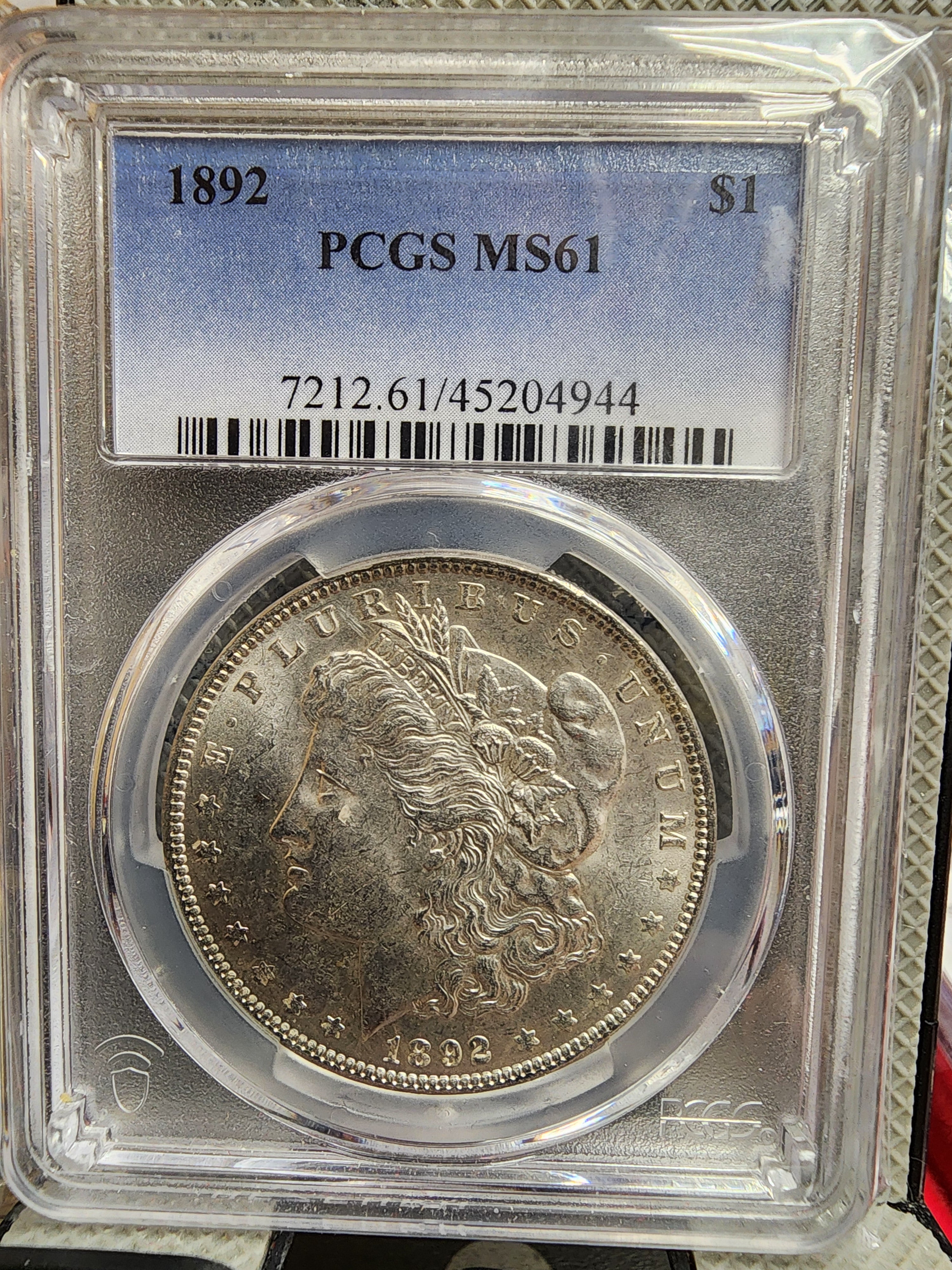 1892 Morgan Silver Dollar, Gem Eye Appeal, PCGS MS61, Store #DR0602.