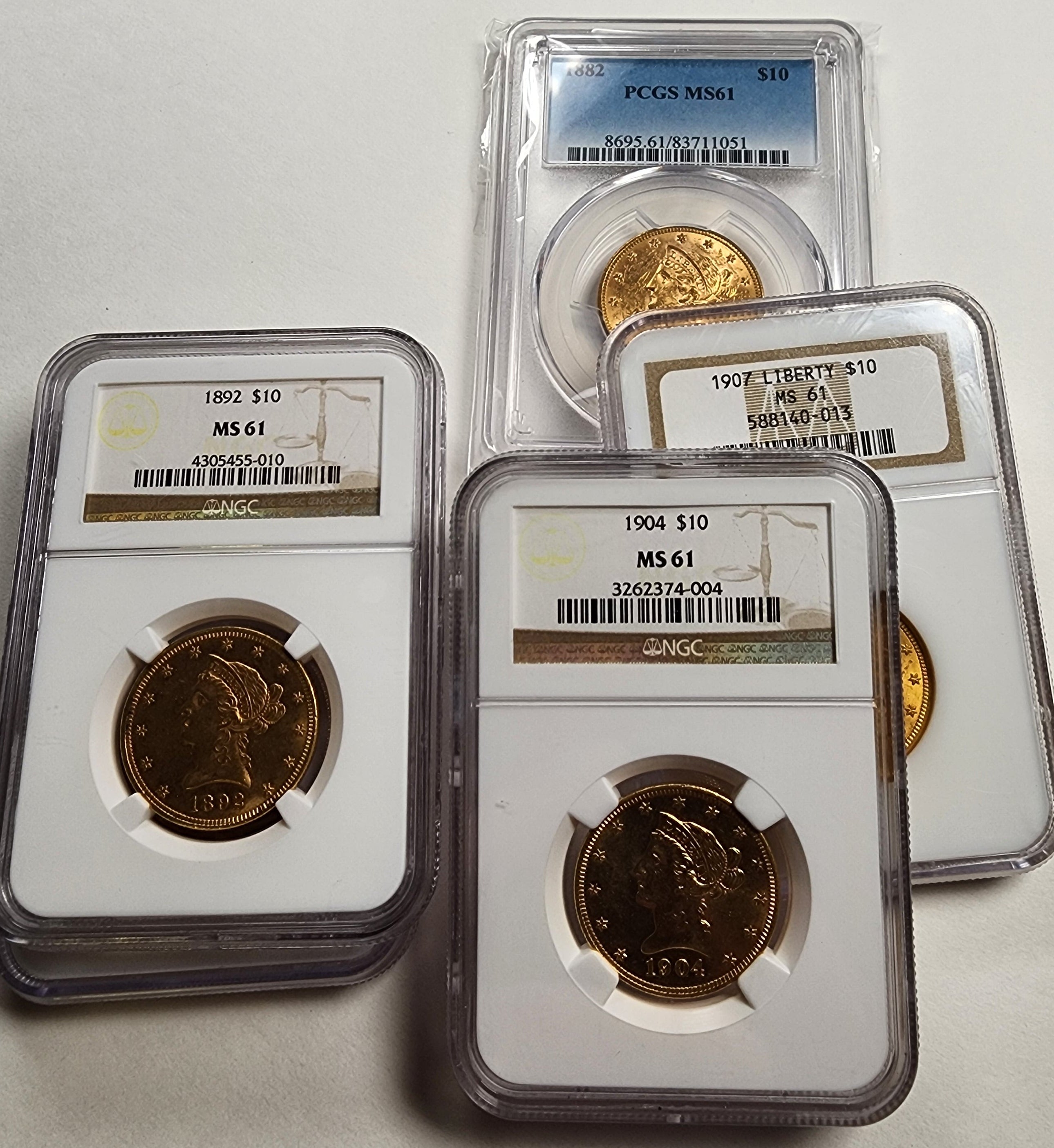 $10 Gold Liberty, Common Dated, 'Pre-1933 Gold, NGC or PCGS MS-61, Store #G0048.