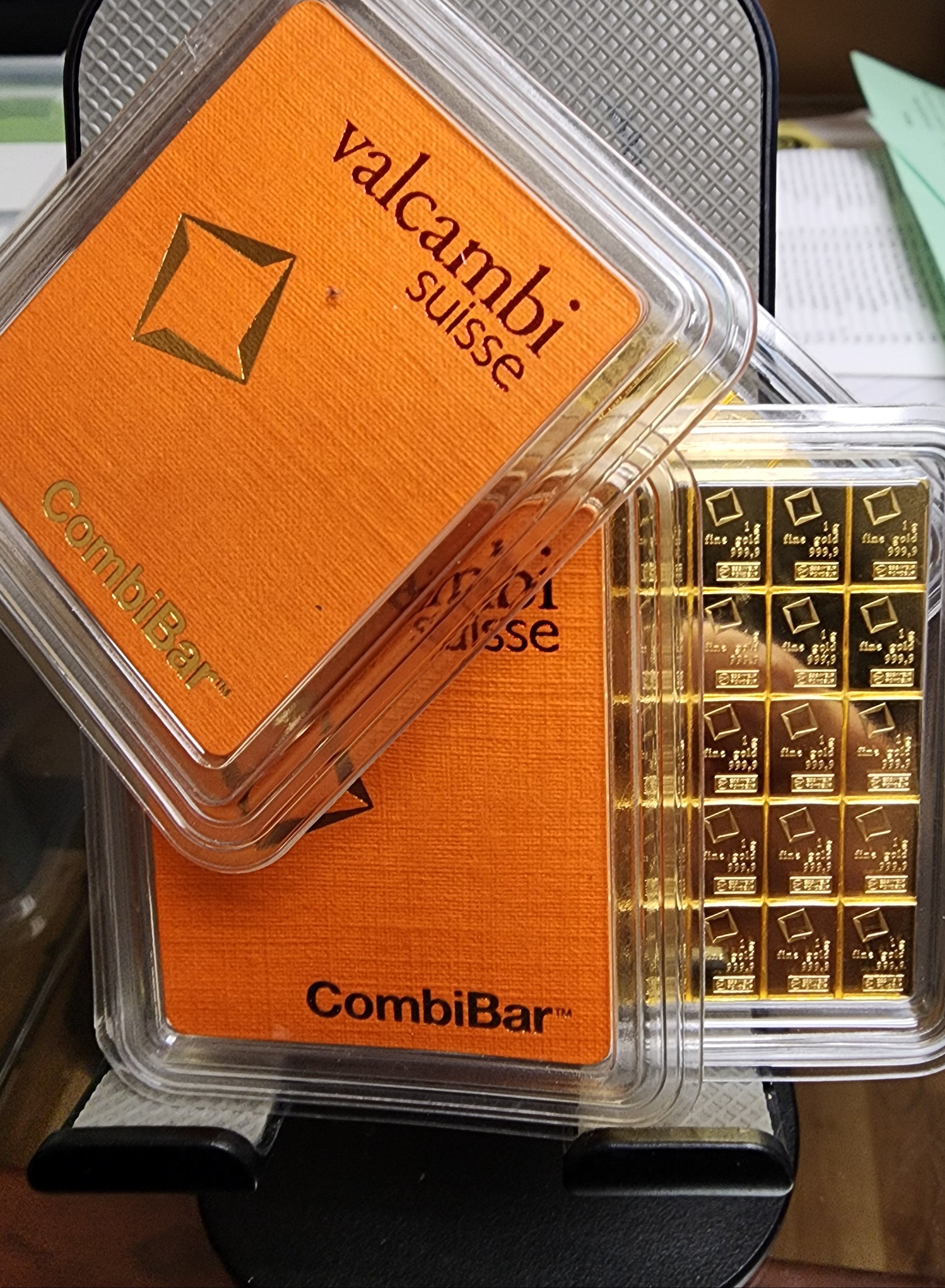 Valcambi, Suisse, CombiBar, 50 Grams .999 Gold bars, Store Sale#G0043.