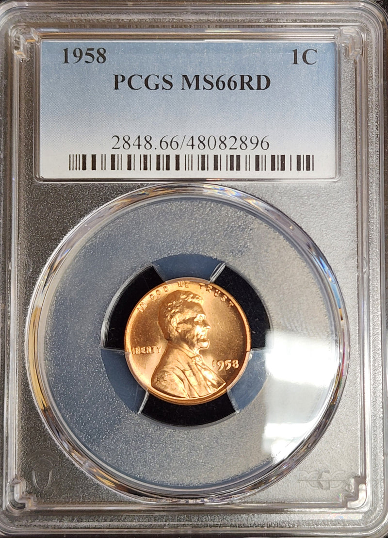 1958 Lincoln Cent, PCGS MS66RD, Store