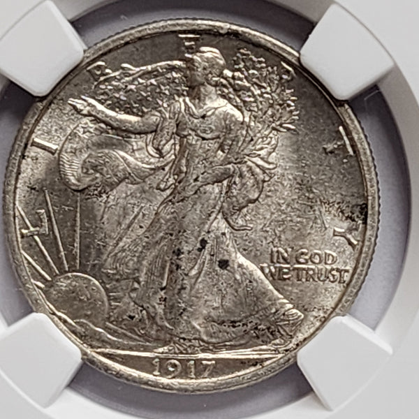 1917-S Walking Liberty Silver Half Dollar, (reverse) NGC AU-58, Store Sale #GHR091.
