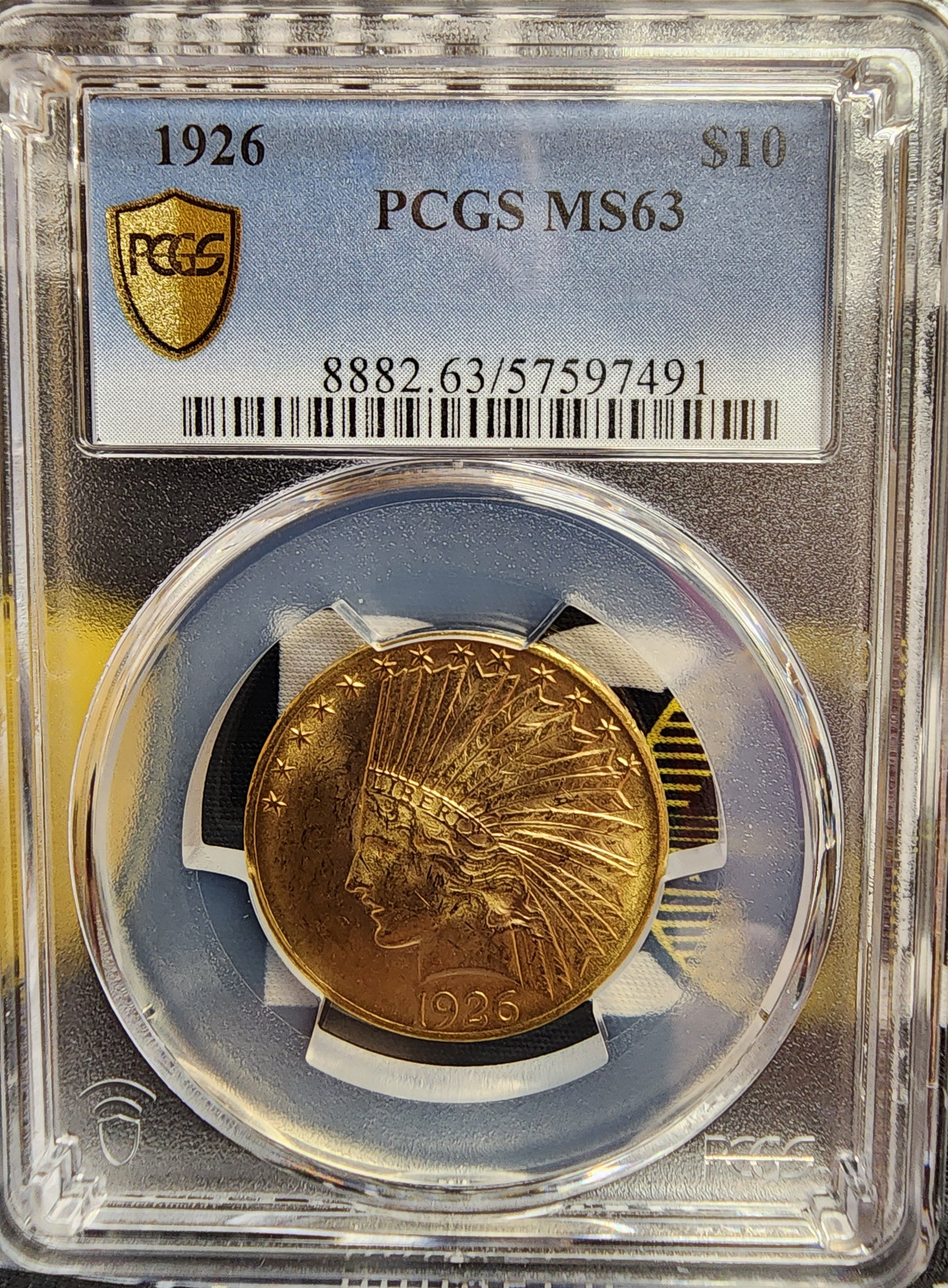 1926 $10, Indian Gold Eagle, PCGS MS-63, Gold Coin, Store Sale#G0095.