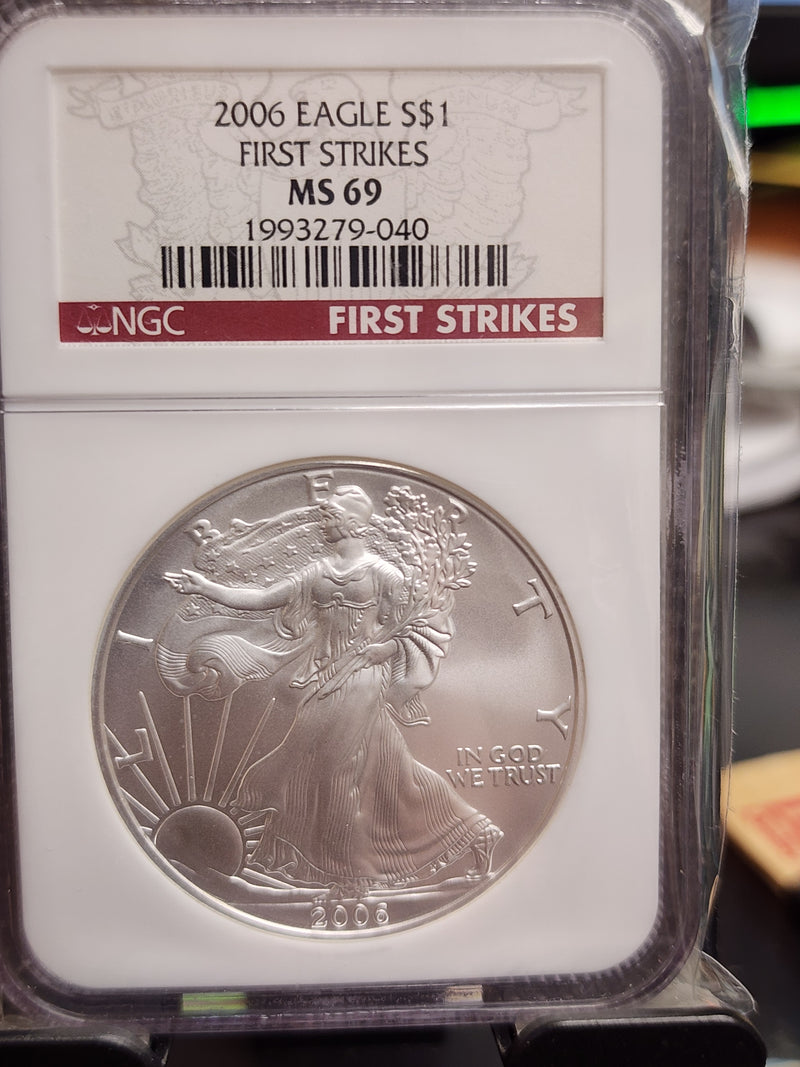 2006 Silver Eagle $1. NGC Graded MS-69 FIRST STRIKES. Store