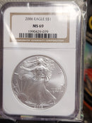 2006 Silver Eagle $1. NGC Graded MS-69 Un-Circulated Coin. Store