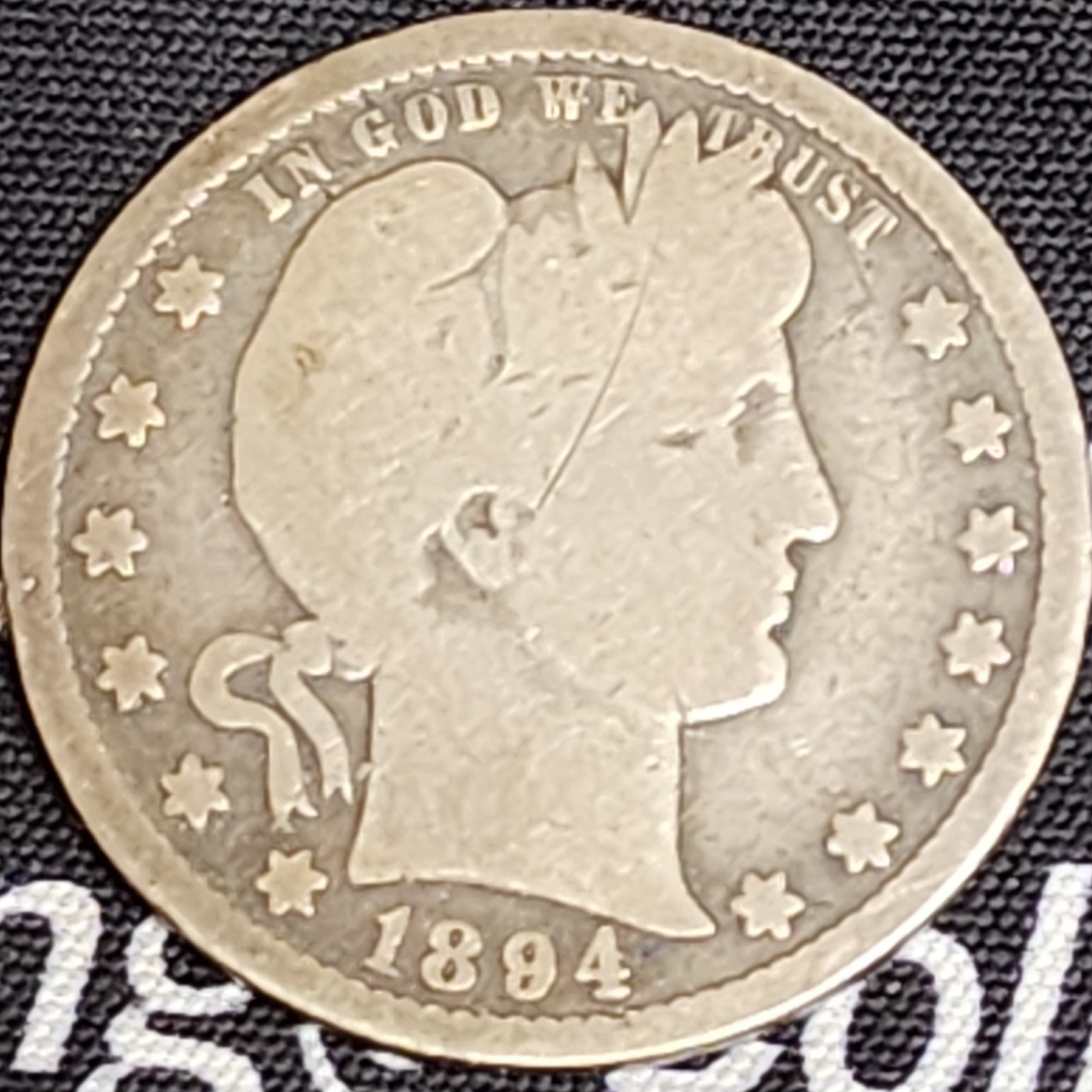 1894-O Barber Quarter, Very Good Circulated Coin, Store #QR0235