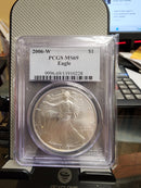 2006-W Silver Eagle $1. PCGS Graded MS-69., Burnished, Coin. Store