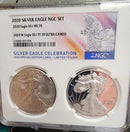 2020 American Silver Eagle, 2 Coin Set, NGC MS-70 & PF-70, Store SALE