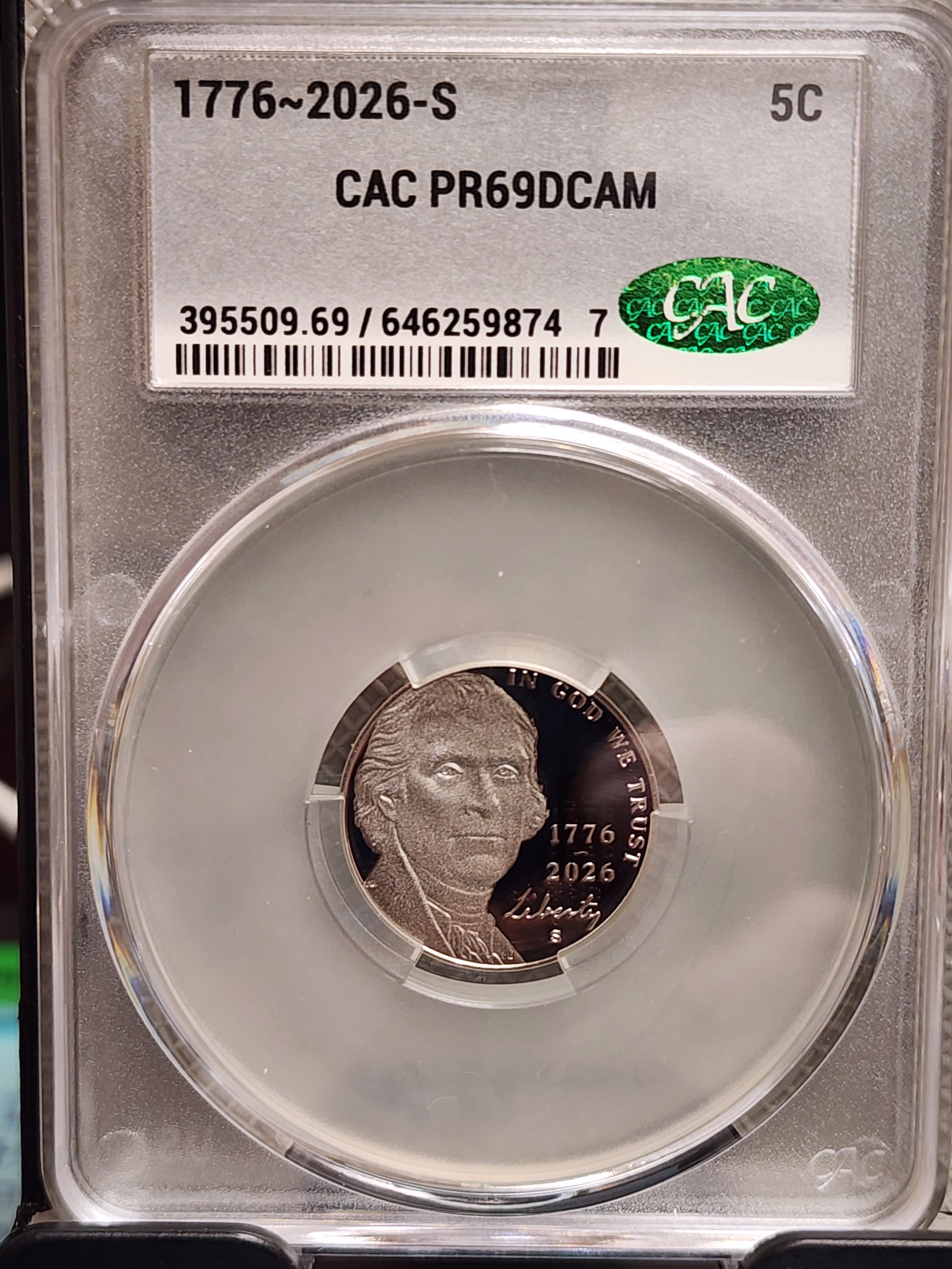 2026-S Jefferson Nickel, (1776-2026), CAC PR69 DCAM, Store #NL674.