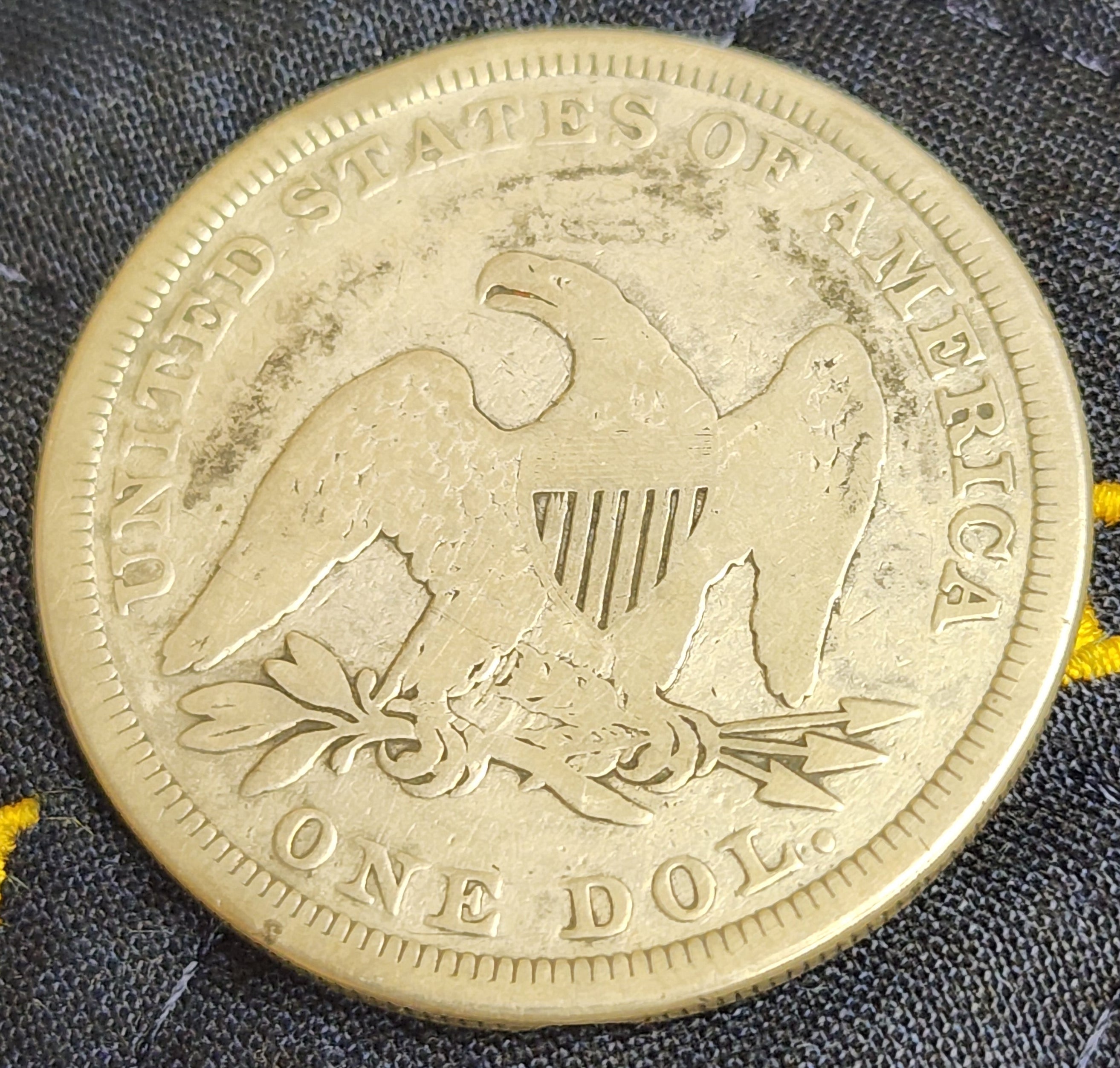 1865 Liberty Seated Silver Dollar, Fine Detailed Coin, Store Sale #DR0529.