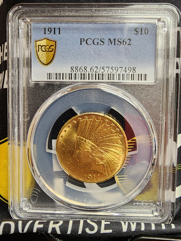 1911 $10, Indian Gold Eagle, PCGS MS-62, Gold Coin, Store Sale#G0091.