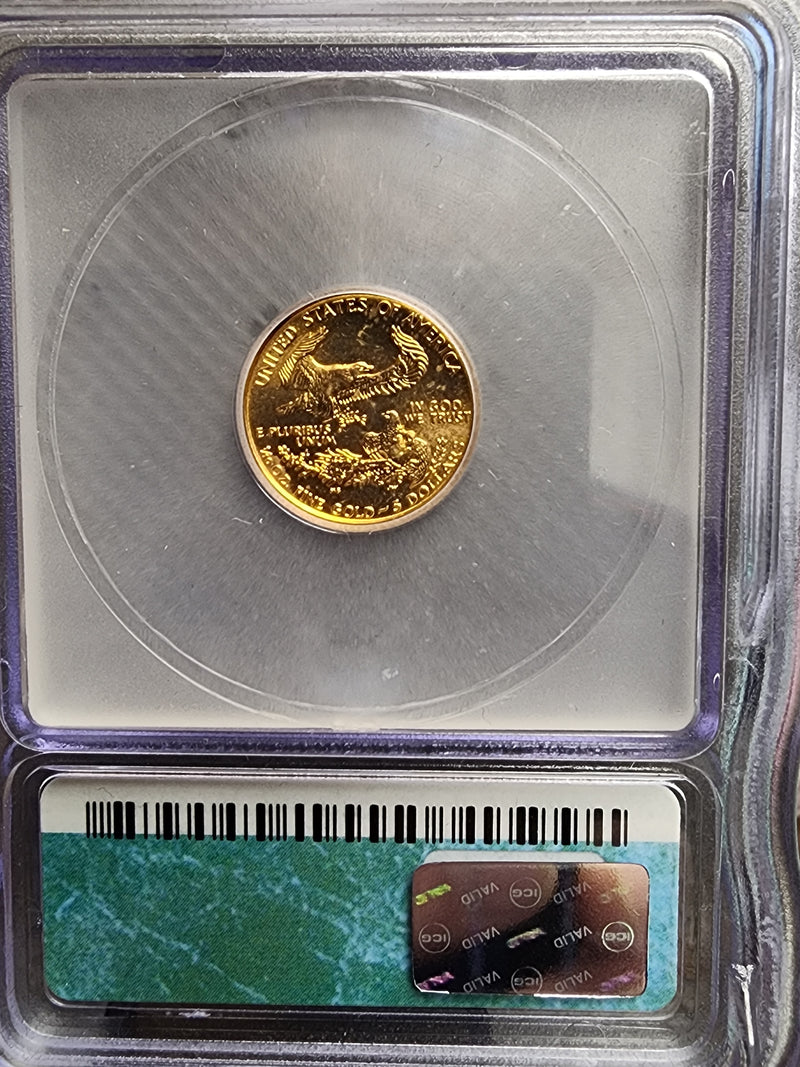 Various Date's, $5 Gold American Eagles, 1/10th OZT, ICG MS-70, Store Sale