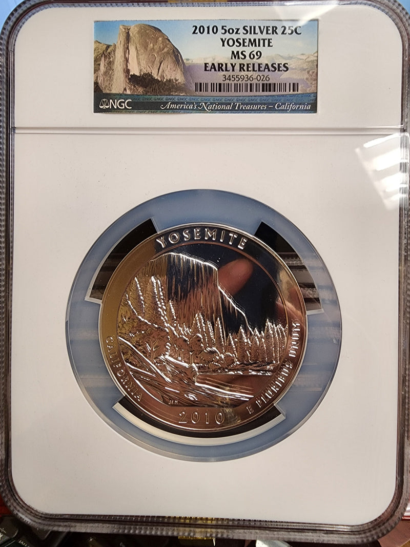 2010 National Park, 5 Troy Ounce Silver, 5 Coin Set, NGC MS-69, Store Sale